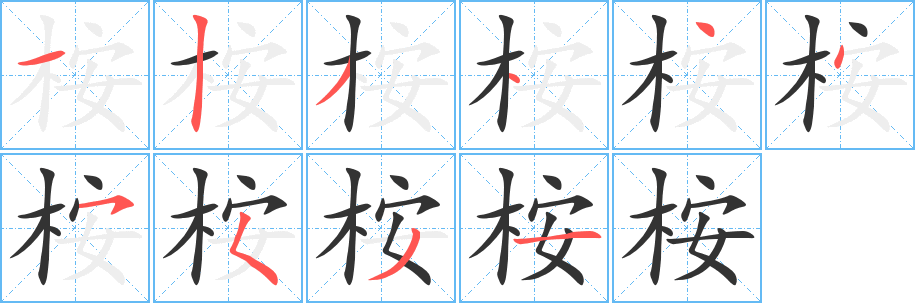 桉的筆順筆畫(huà)