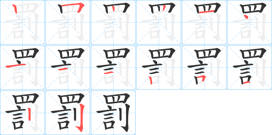 罰的筆順筆畫