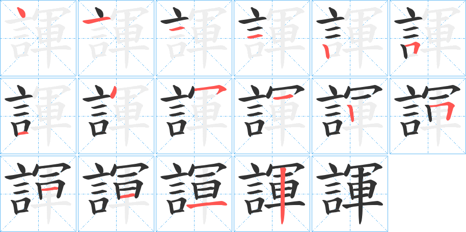 諢的筆順筆畫