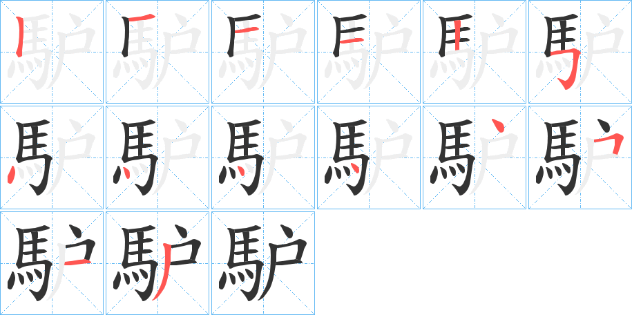 馿的筆順筆畫