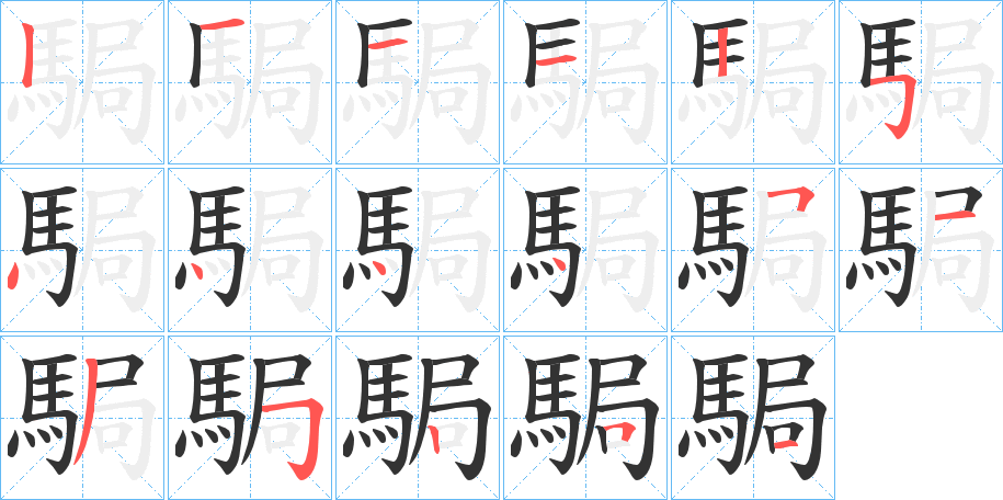 駶的筆順筆畫