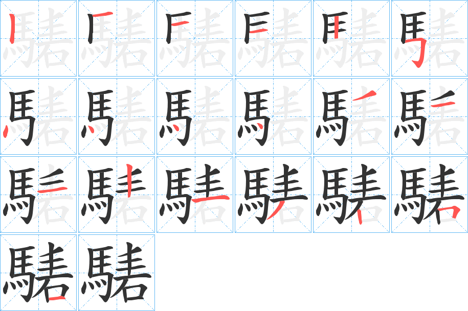 騞的筆順筆畫