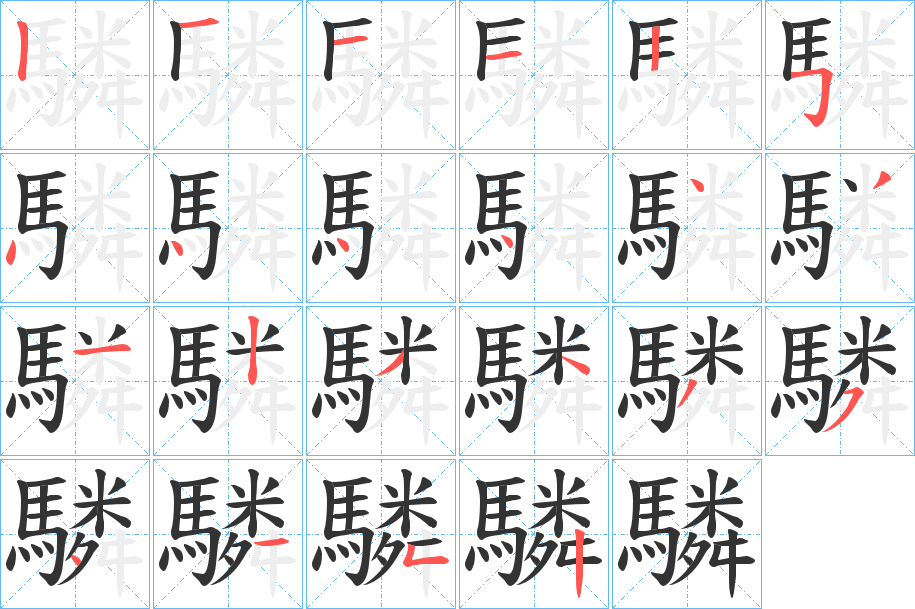 驎的筆順筆畫