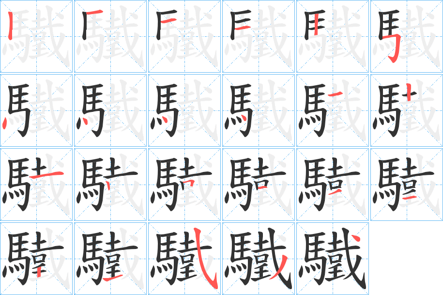 驖的筆順筆畫