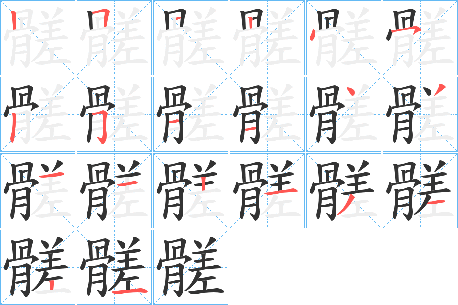 髊的筆順筆畫